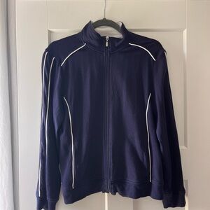 Rafaella Navy and White Cotton Jacket